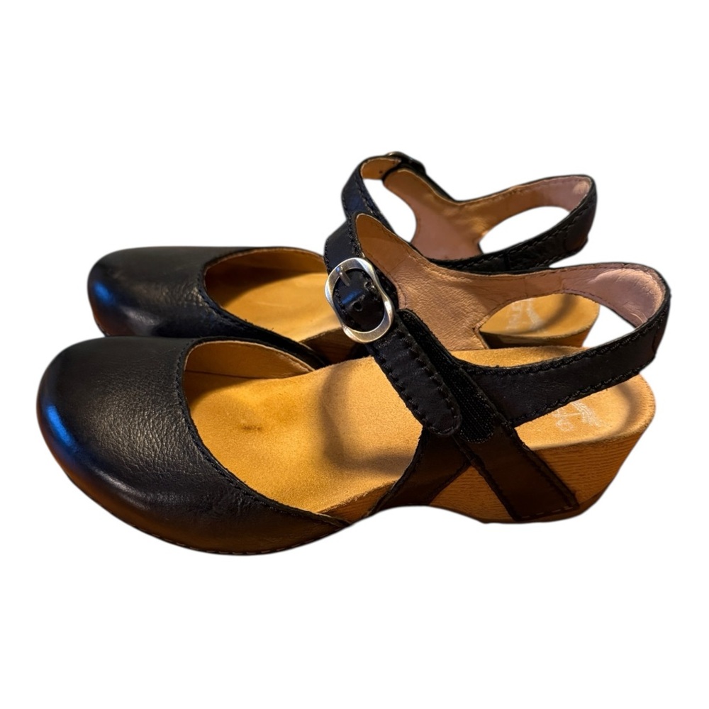 Dansko Black and Tan Wedges